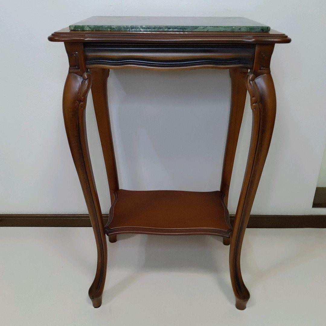 イタリア製 大理石天板 猫脚 コンソール　 花台　テーブル　ナイトテーブル