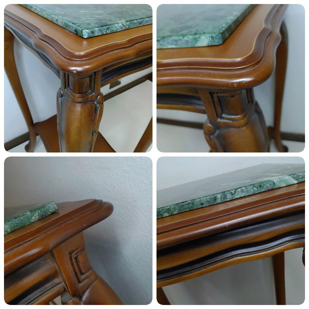 イタリア製 大理石天板 猫脚 コンソール　 花台　テーブル　ナイトテーブル