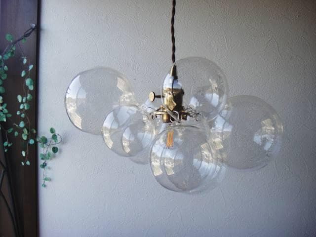 ポポラート　バブルガラスペンダントランプクリアLペンダントライト