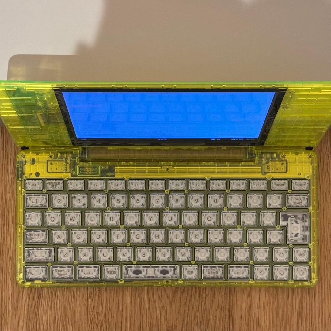 美品 キングジム ポメラ DM250XY Crystal Neon Yellow