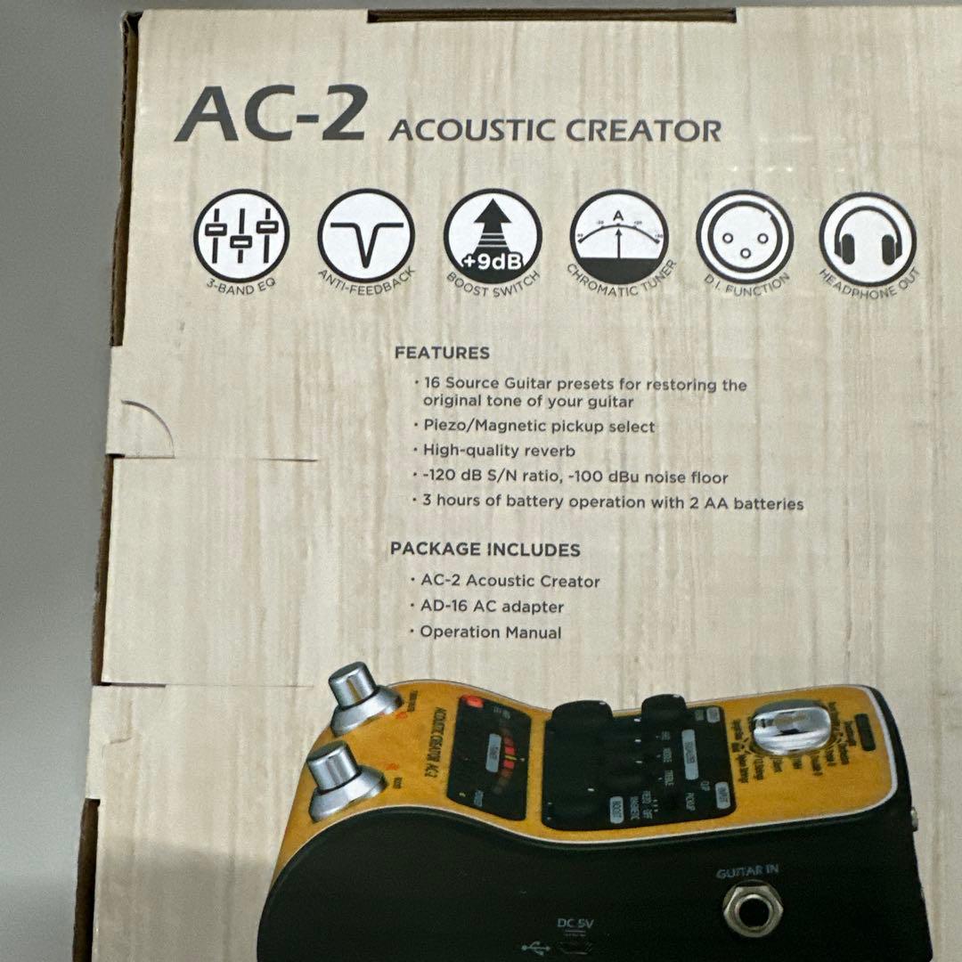 ZOOM ズーム AC-2 アコースティックギター用プリアンプ ピエゾ 新品