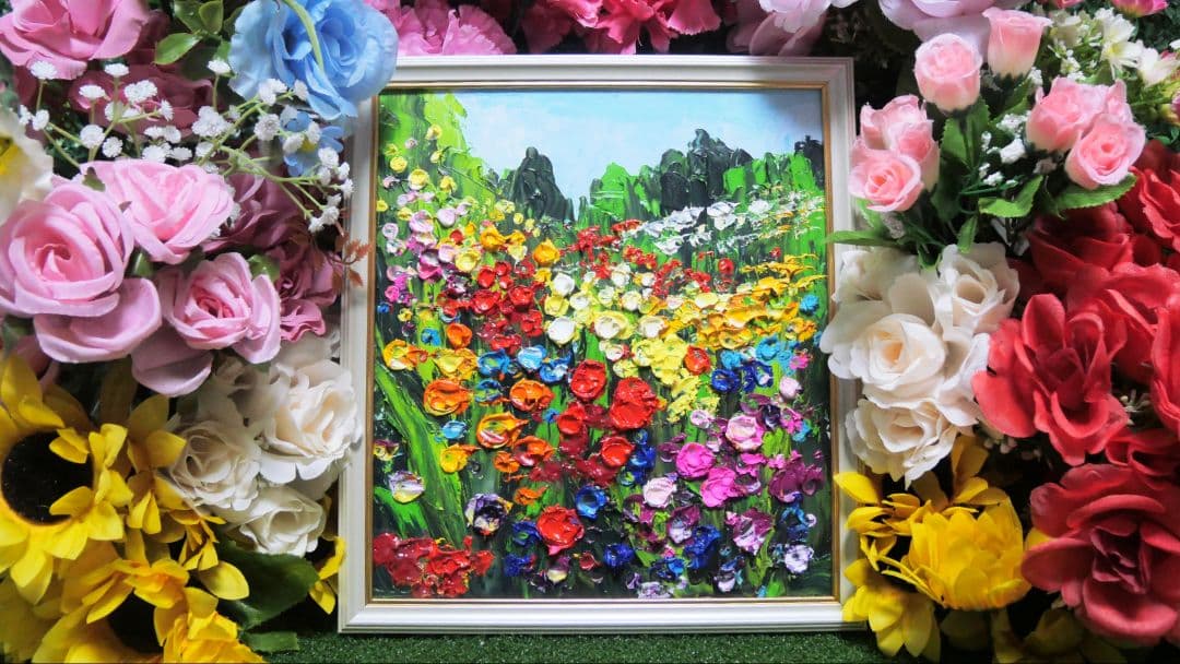油絵 絵画 【Wild flowers】
