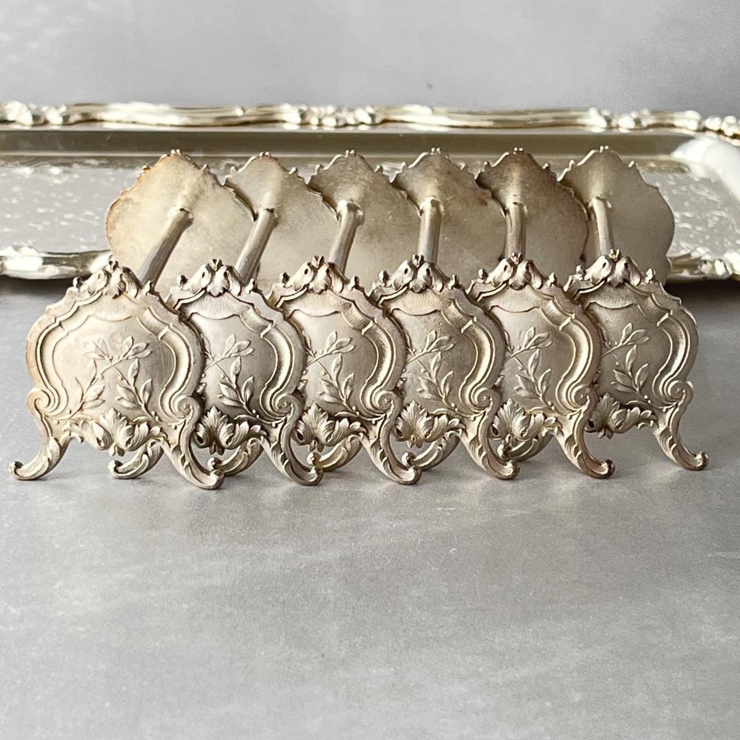 【仏蘭西】 アールヌーボーのナイフレスト 6個組 Art Nouveau