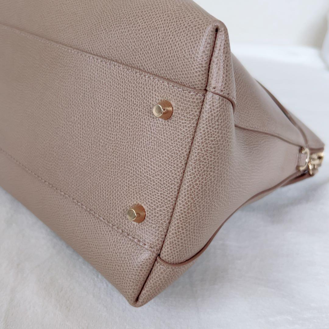 【美品】FURLA フルラ パイパー L ベージュ ハンドバッグ