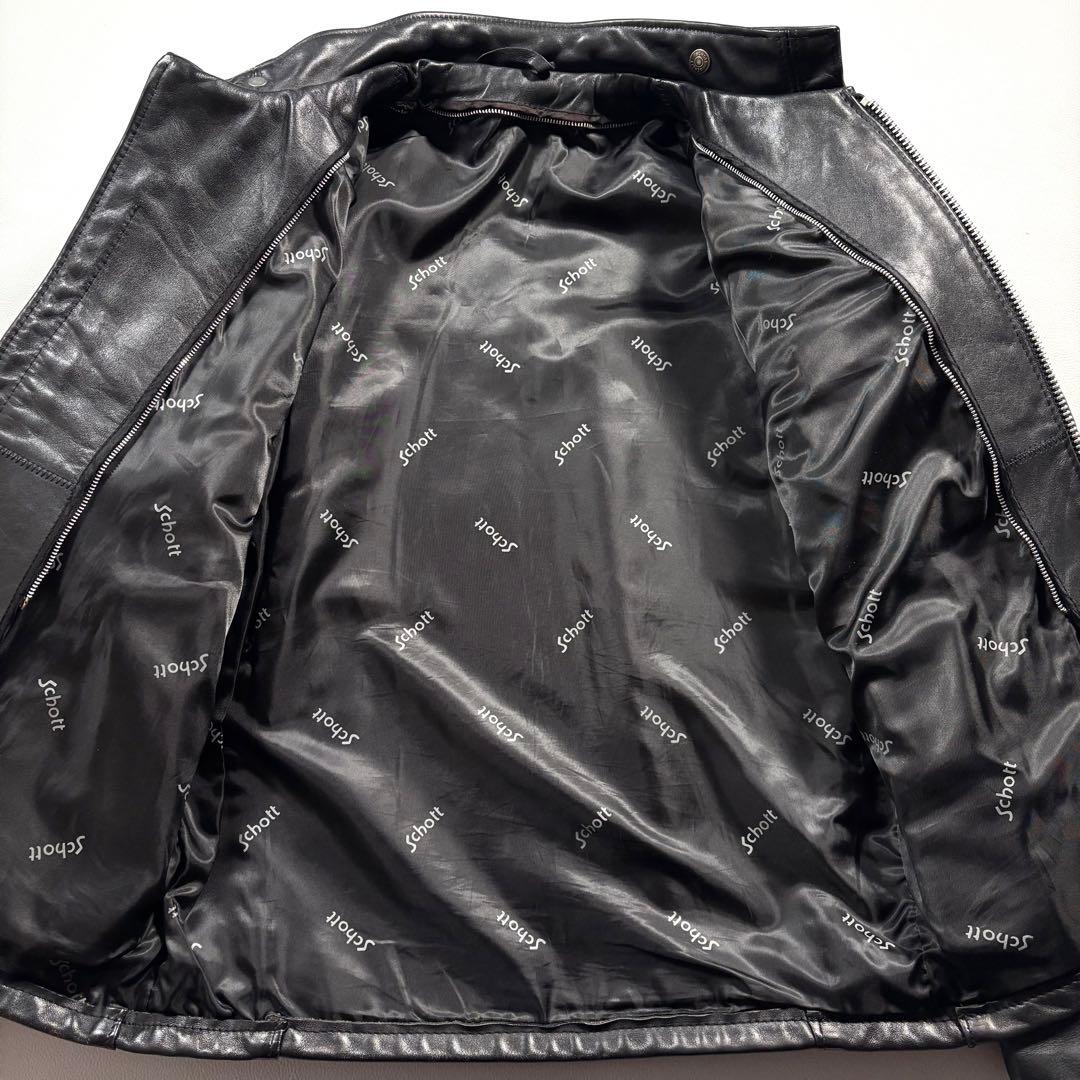 schott L相当 641 レザー ライダースジャケット USA ライナー