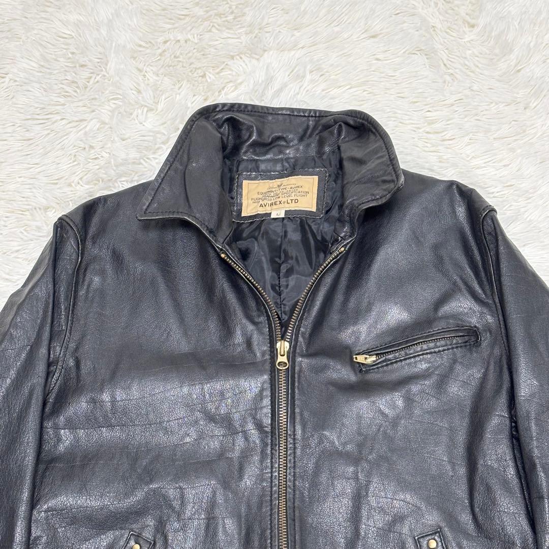 AVIREX　レザージャケット　シングルライダース　カウレザー