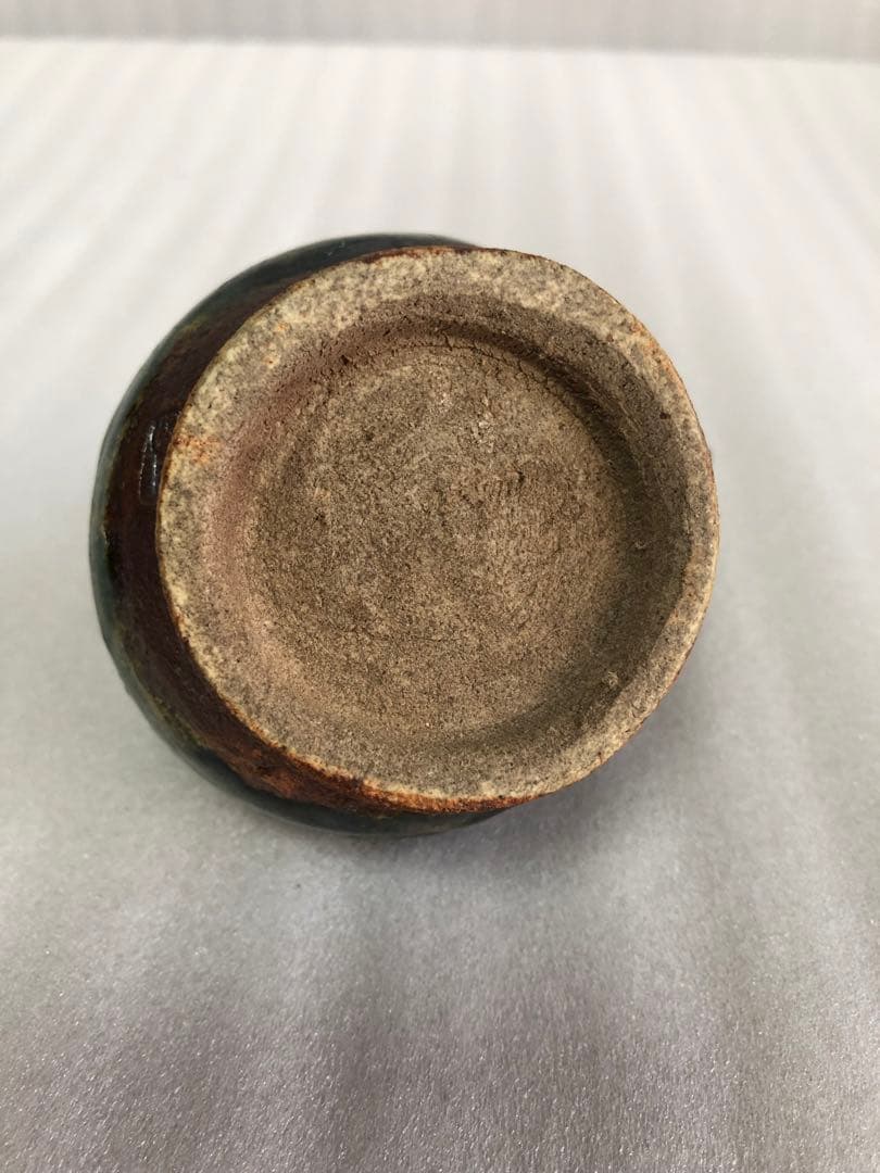 フクロウ 古織部焼 古美術 工芸品 花器 高さ約8cm 置物 インテリア