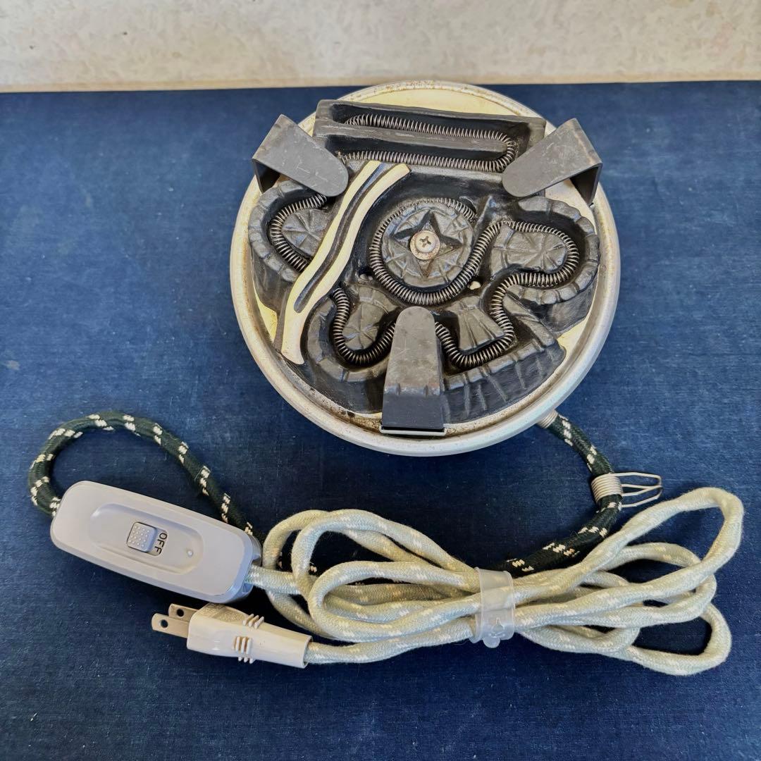 風炉 茶釜 電熱器 唐銅朝鮮風炉釜 野々田商店製電熱器 金森紹栄造 敷板 茶道具