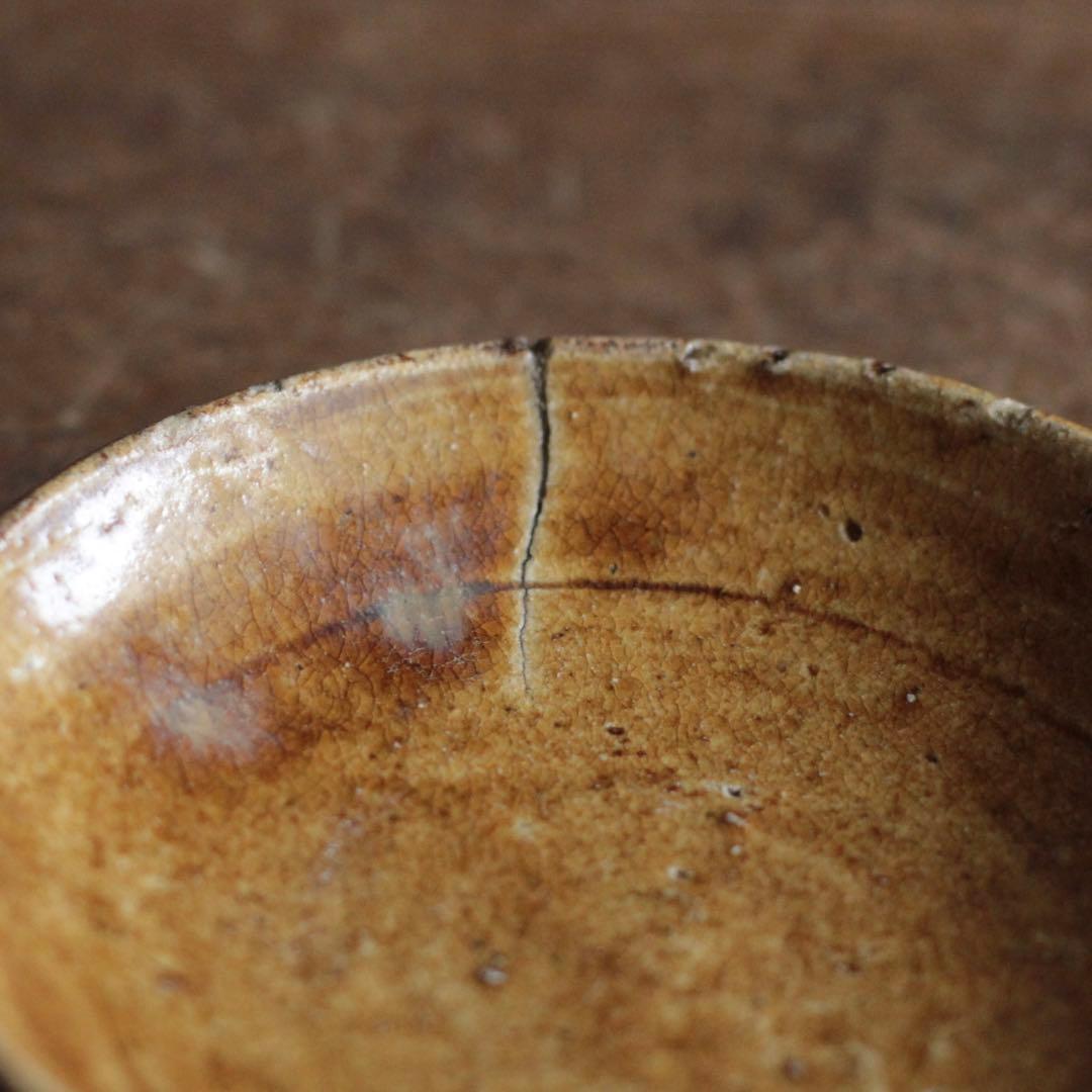 美濃 飴釉 小皿 No.3 古美術 古道具 アンティーク