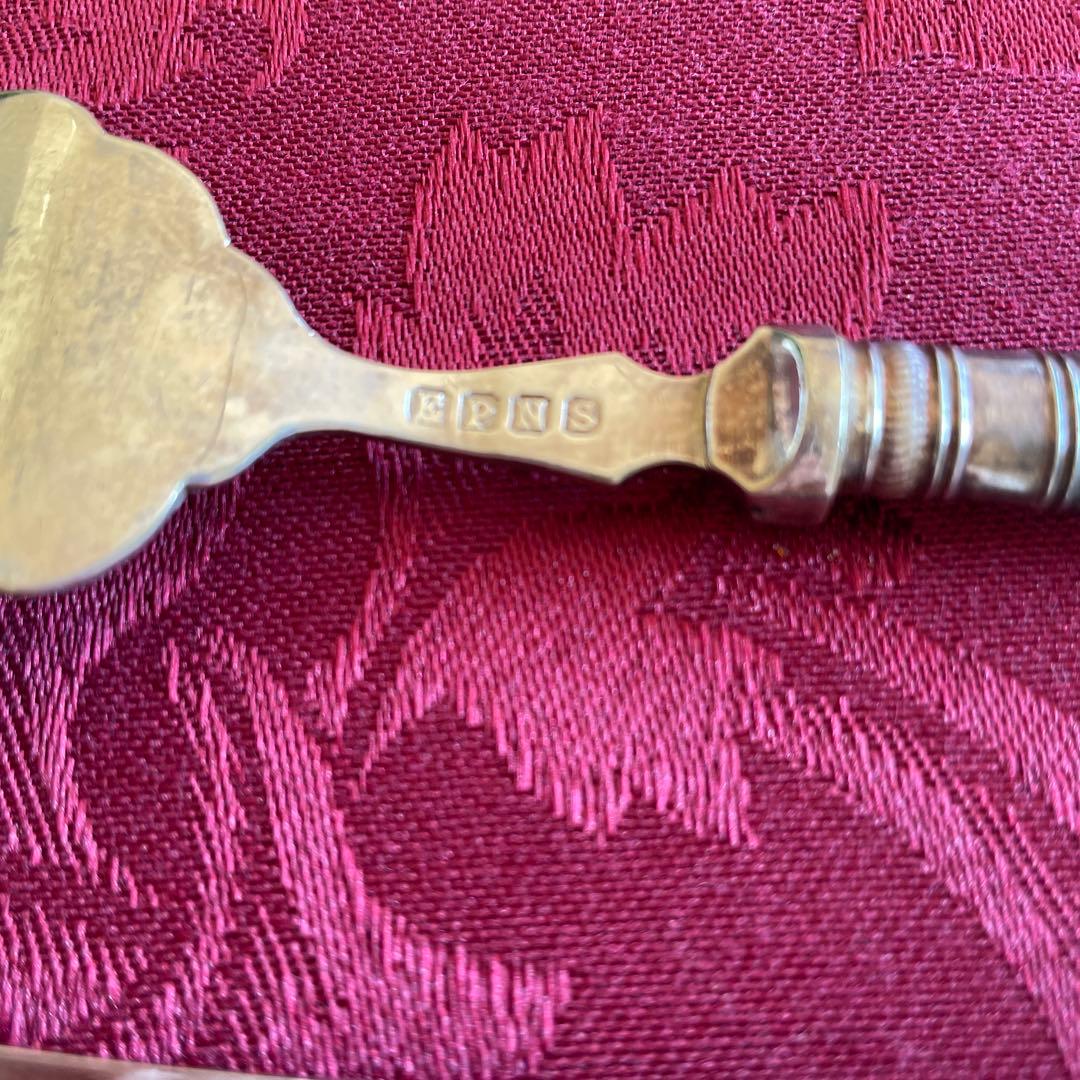 英国アンティーク　銀ナイフ＆フォーク　マザーオブパール　ERNS刻印