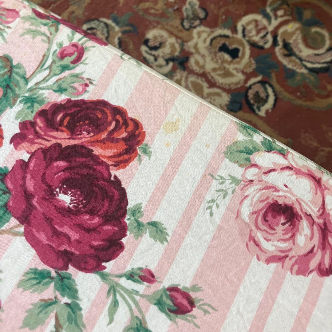 北欧レトロ 姫系 ラタンドレッサー 鏡台 椅子&ゴミ箱付き ビンテージ 古家具