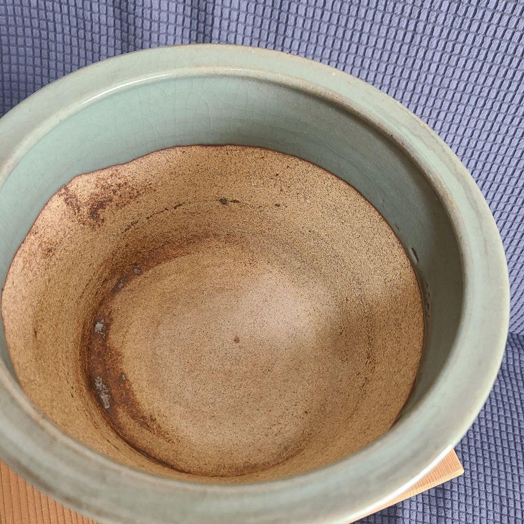 茶道　平安宝泉造　瓶懸 　青磁三方