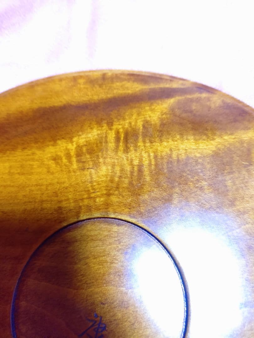 讃岐 盆 柿の木 漆 彩色 黄金楠木 彫刻 在銘 アンティーク 工芸品 置物