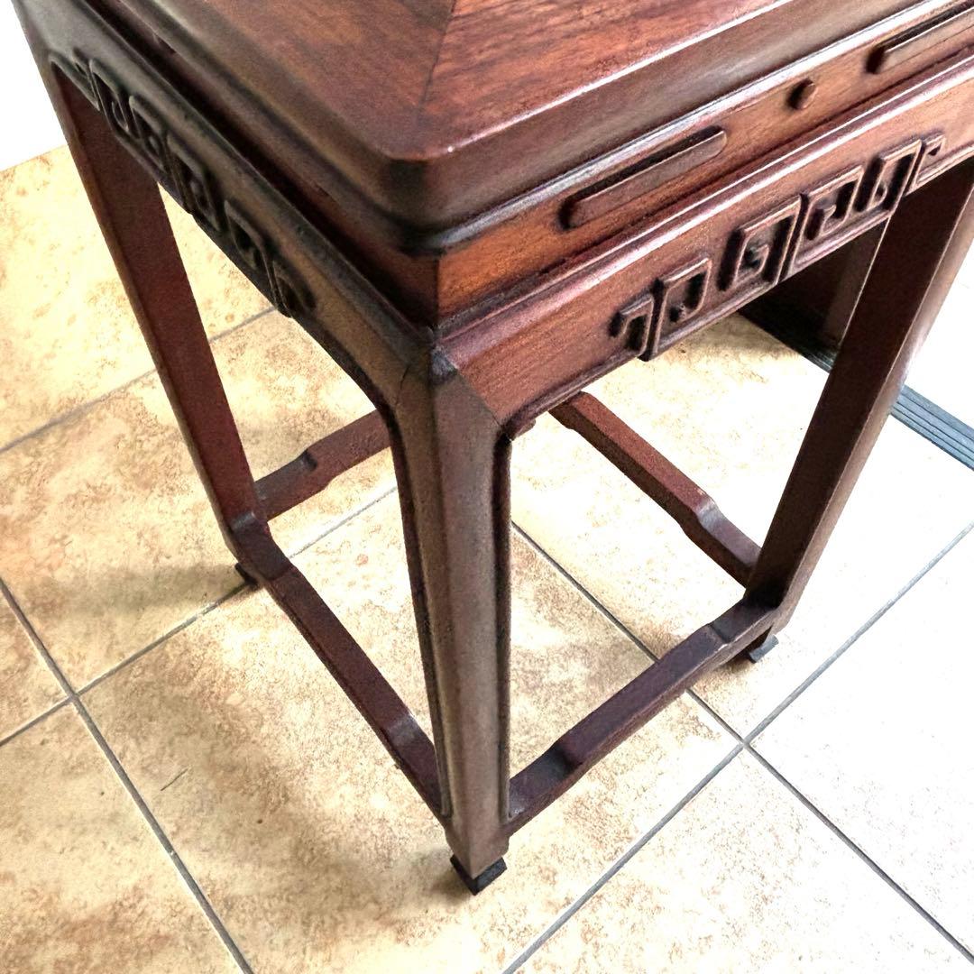 サイドテーブル アンティーク 唐木 花台 飾り台 香炉台 盆栽台