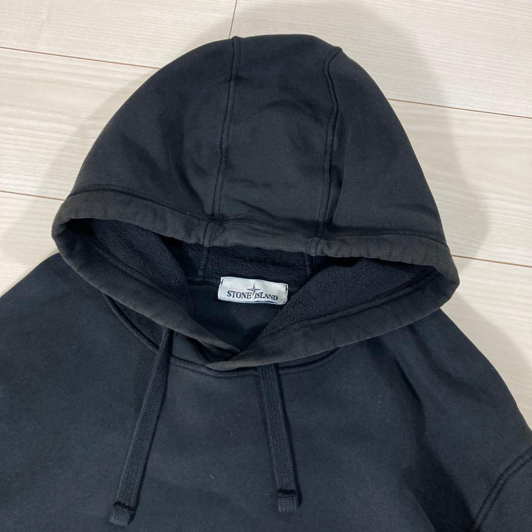 【QR確認済】レア3L ストーンアイランド ワッペンロゴ パーカー黒 入手困難