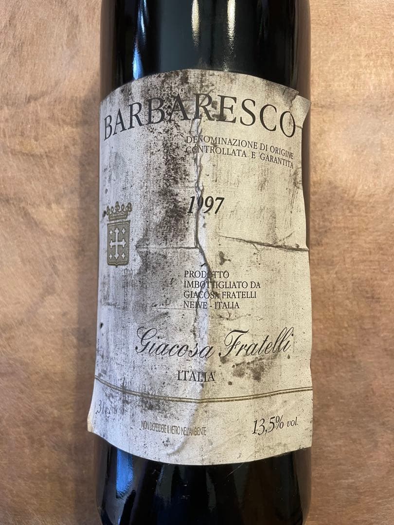 フラテッリ•ジャコーザ、バルバレスコ 1997年 13.5% 3L