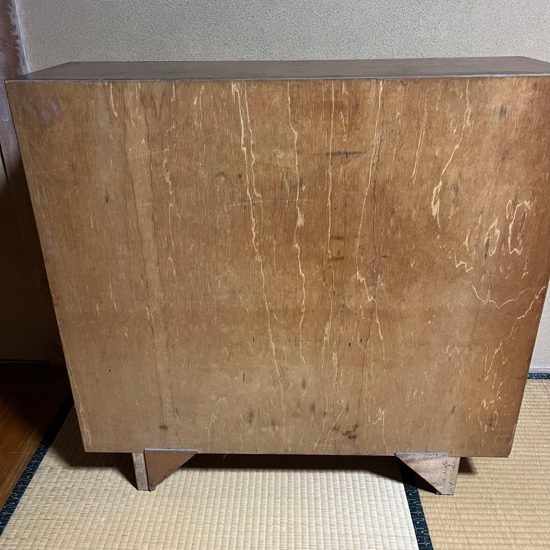 9/10まで！　昭和レトロ　キャビネット　彫りガラス　引き出し付き