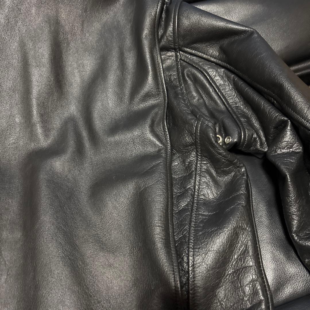 本革シングルライダースジャケット・sizeL(44) ブラック