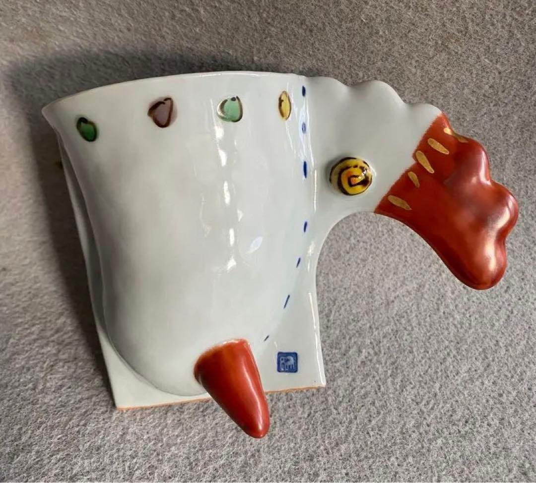 【九谷焼・磁器工房白象／山下一三】羽根カップ（雲・ドット）