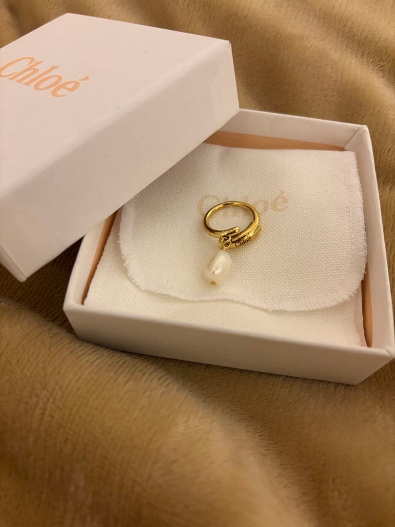 Chloé クロエ darcey パールリング 7号 ゴールド