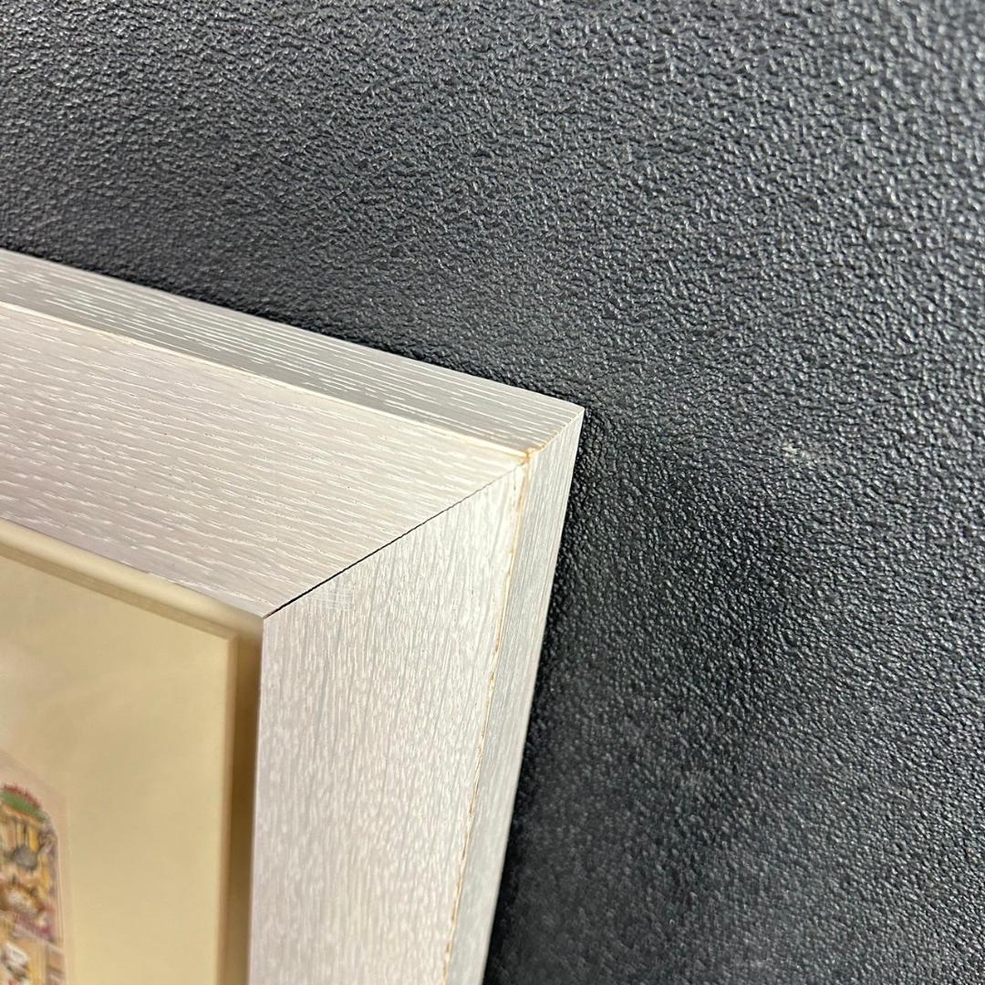 美品 ダイアン・エルソン「キッチン」水彩画 直筆サイン入 額縁入 猫 ねこ