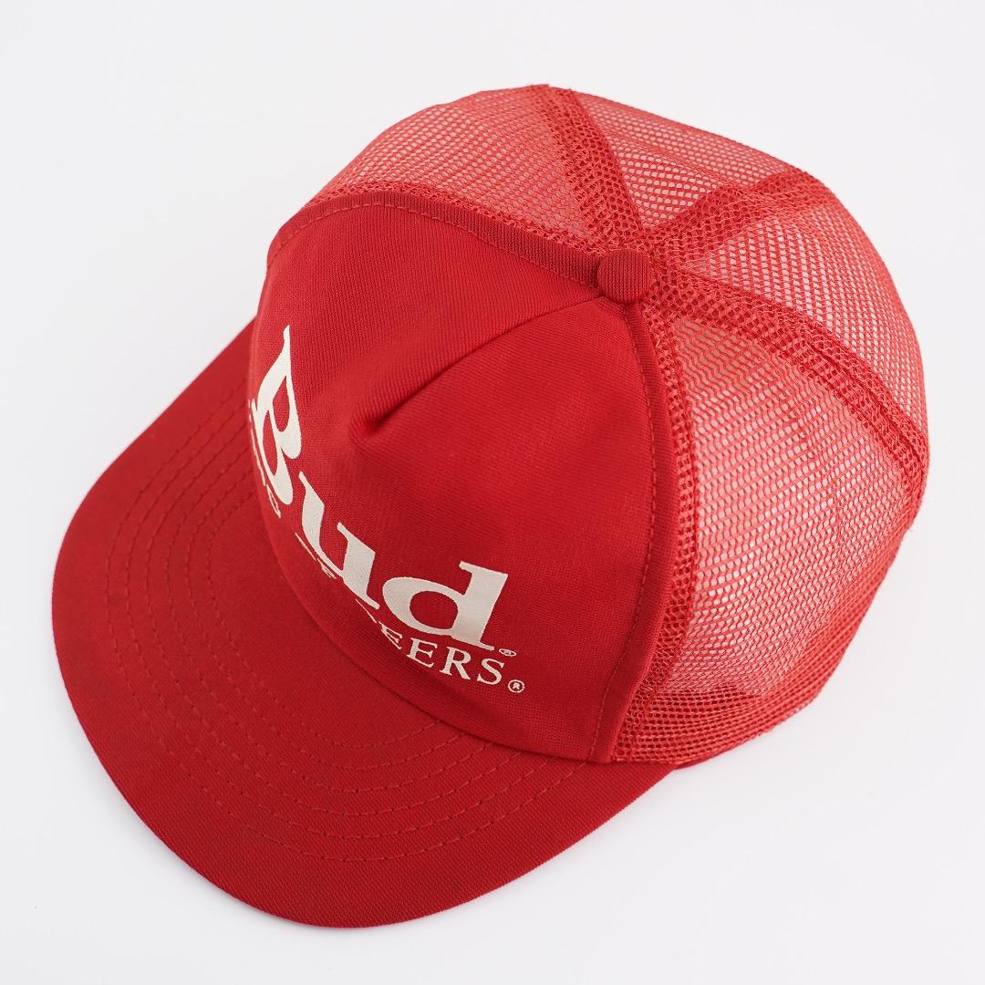 バドワイザー 帽子 キャップ メッシュ 90s USA製 企業 赤 18406