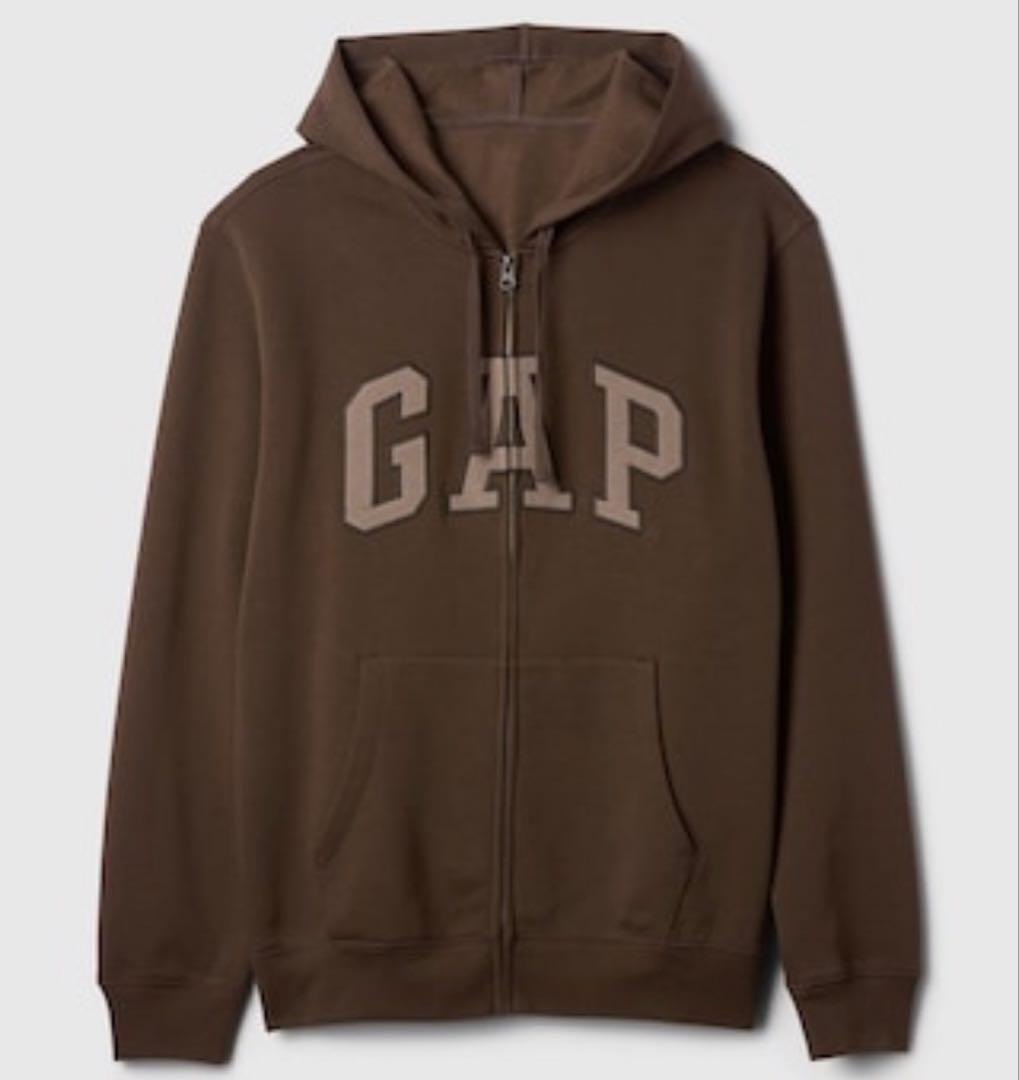 GAP ブラウン フロントジッパー パーカー新品Mサイズ