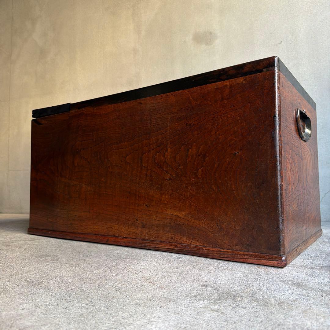 当時物　関東火鉢 欅 長火鉢　欅　黒柿　猫板　時代家具　アンティーク