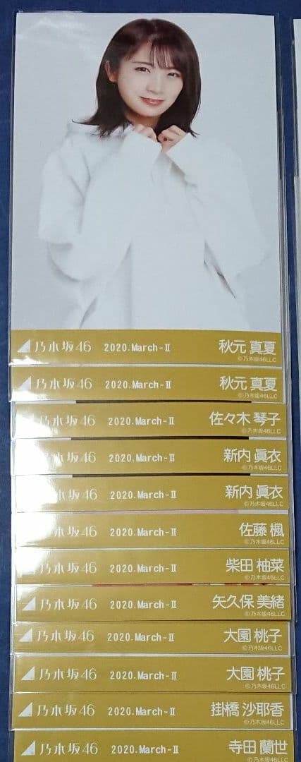 乃木坂46 生写真 ビッグパーカー 2020 March ヨリ チュウ ヒキ
