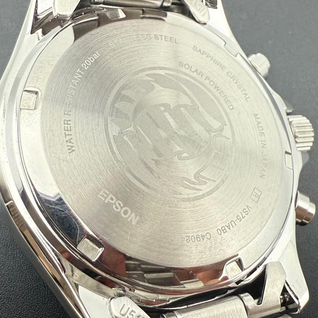 極美品/稼働品✨オリエント マコ 腕時計 クロノグラフ 防水 ソーラー メンズ