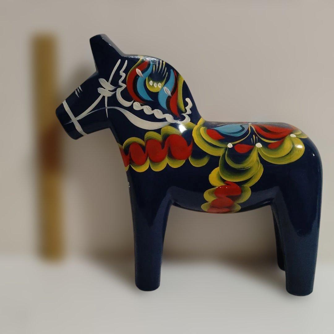 北欧の馬置物 スウェーデンハウス　ダーラナホース　青