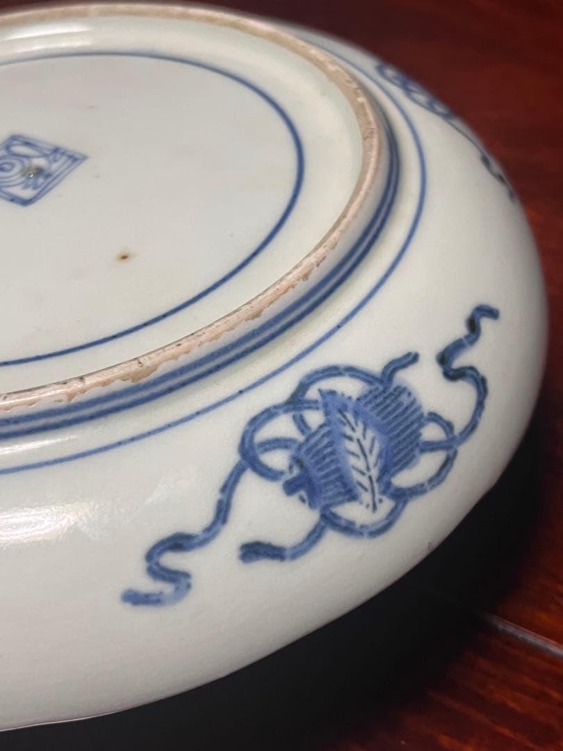 古伊万里　印判　無傷完品　中皿　紙刷　柿右衛門　渦福　角福　藍九谷　江戸中期