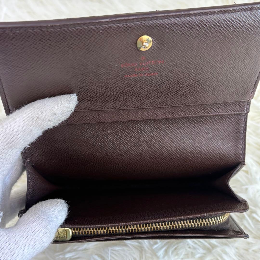 美品！ルイヴィトン ダミエ エベヌ　ポルトフォイユ トレゾール L字財布