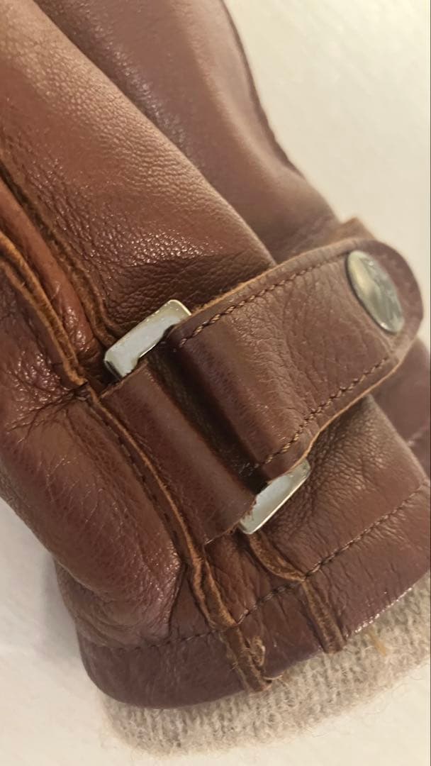 【高級ブランド】madova 本革レザー手袋　カシミア100% ブラウン 茶色