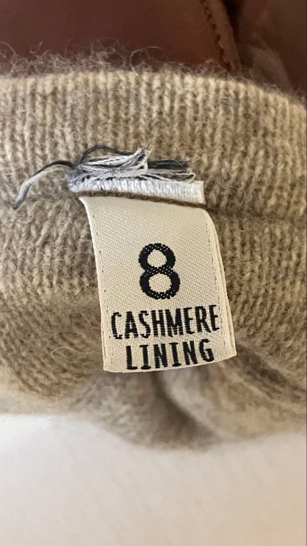 【高級ブランド】madova 本革レザー手袋　カシミア100% ブラウン 茶色