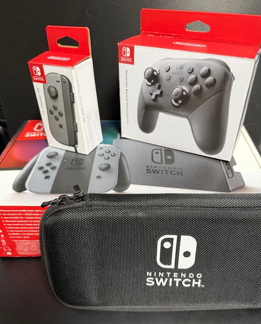 Nintendo Switch 本体 グレー & 純正プロコン セット 中古