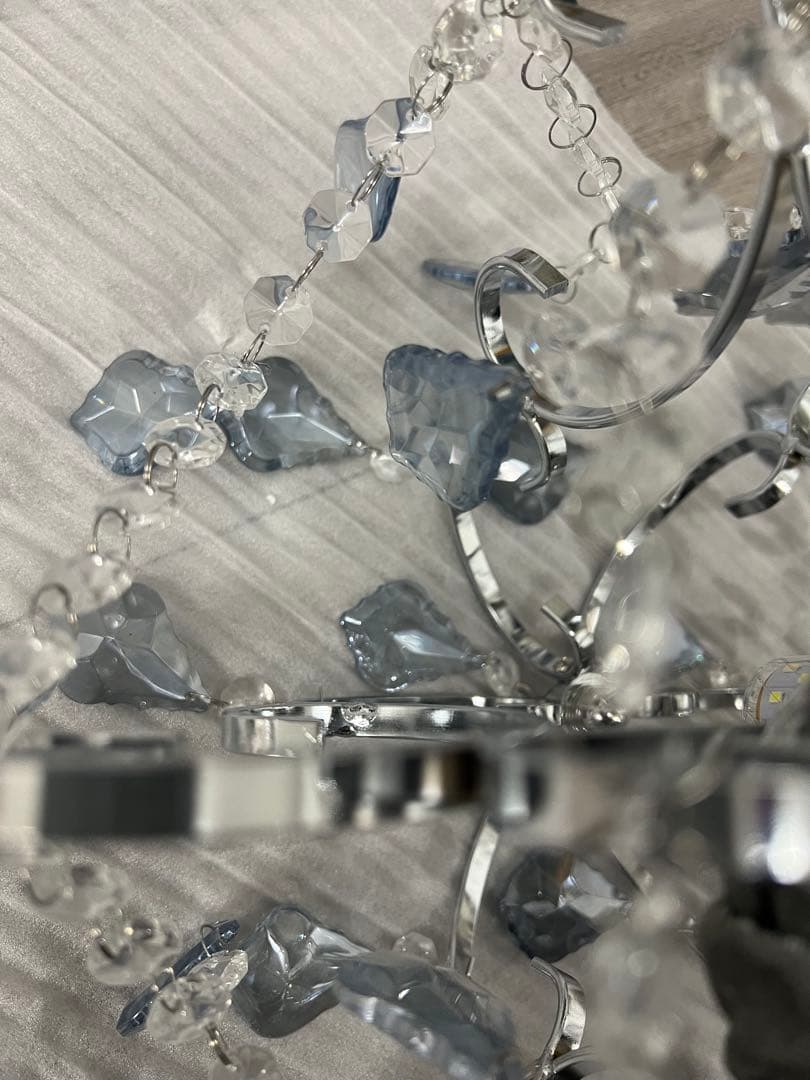 青色クリスタルシャンデリア