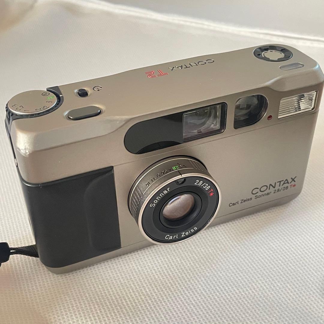 CONTAX T2 シルバー 作例あり 純正ストラップ付 高級フィルムカメラ