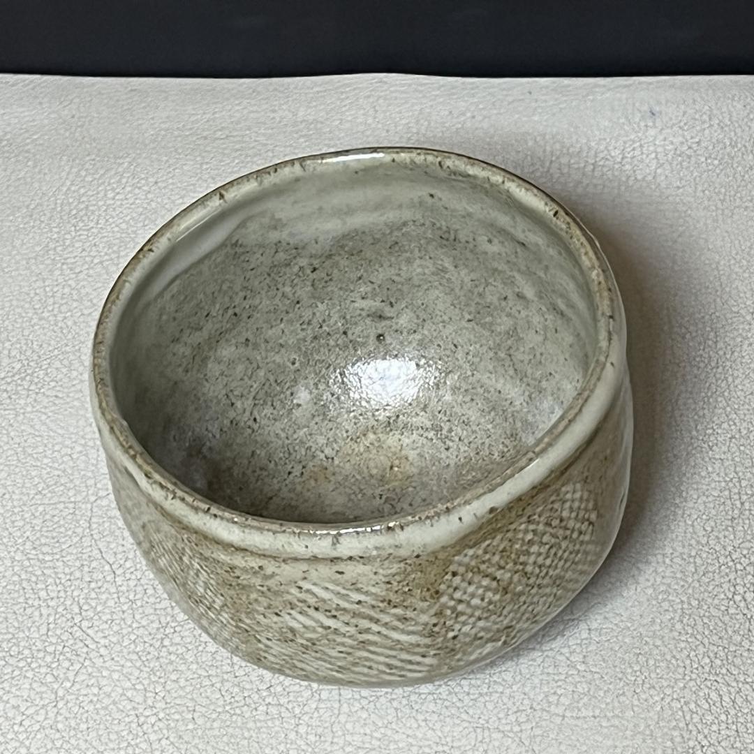 人間国宝 島岡達三 象嵌碗 共箱 初期作品 抹茶碗 茶道具 【k3396】