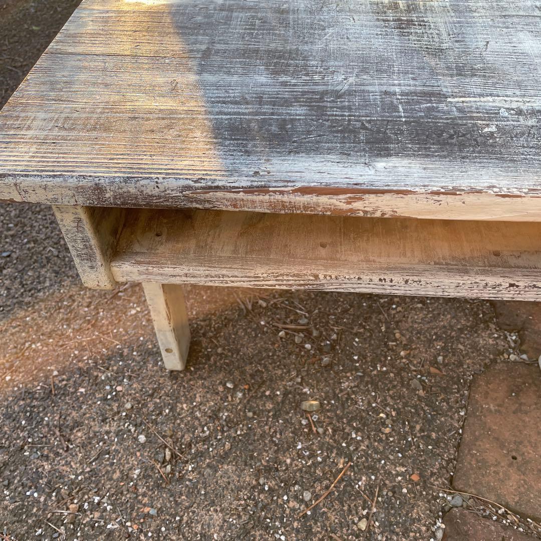 古道具　机　フレンチカントリー風　リメイク　木製　文机