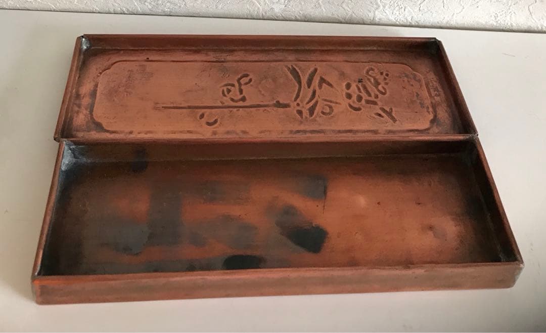 骨董品　銅製　筆箱　筆入れ　希少
