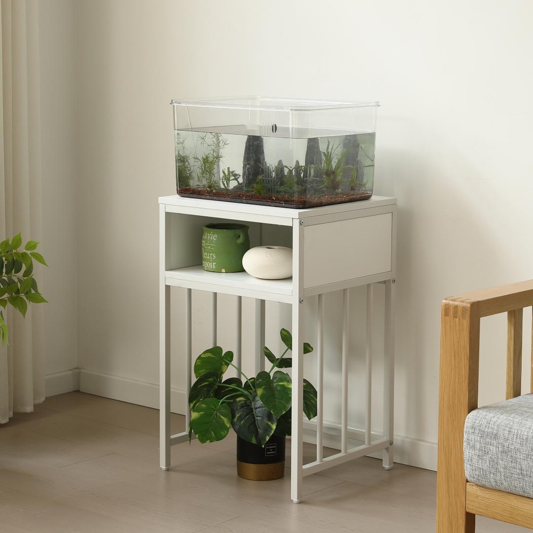 【白】 水槽台 水槽スタンド 幅45*奥行40cm 耐荷重100kg 二段収納棚