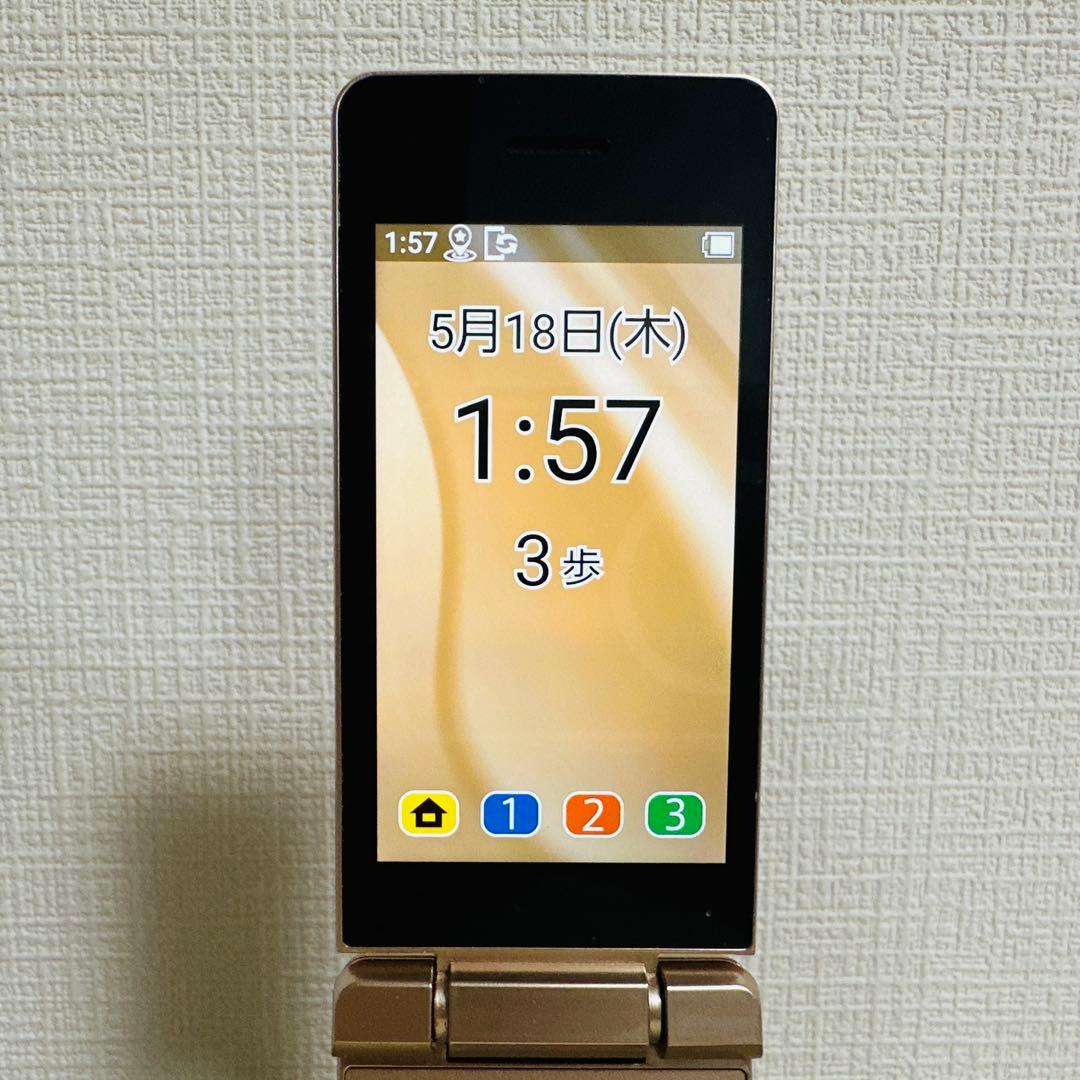 【美品】かんたん携帯11 A207SH ゴールド SIMロック解除済