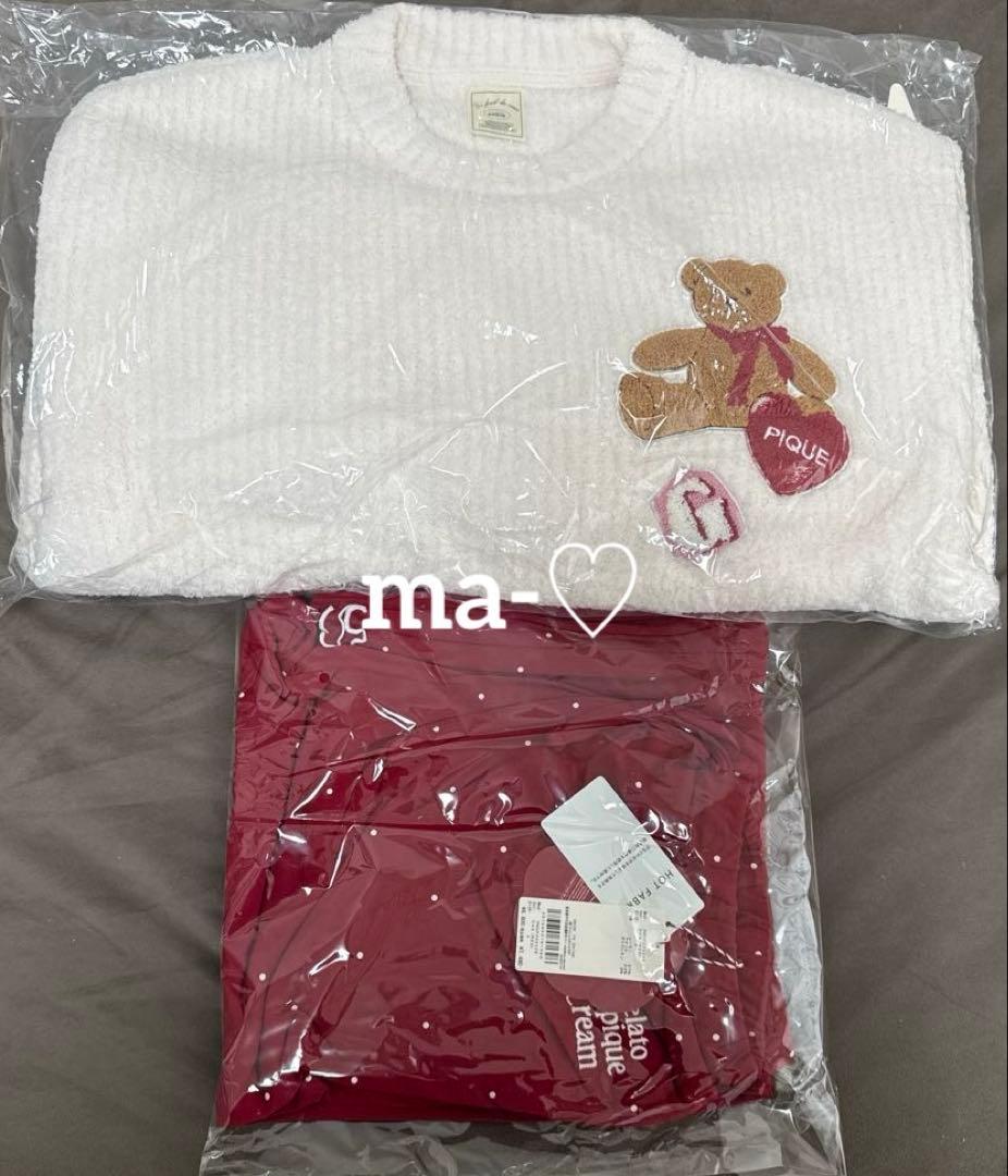 ② ジェラートピケ　ベビモコ ベア さがらプルオーバー ドット柄ロングパンツ