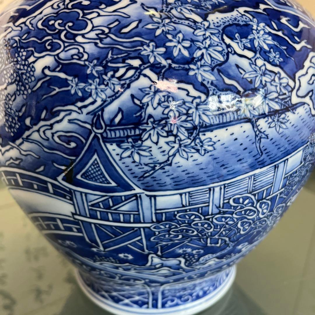 平戸三川内焼　裕祥窯　染付大花瓶