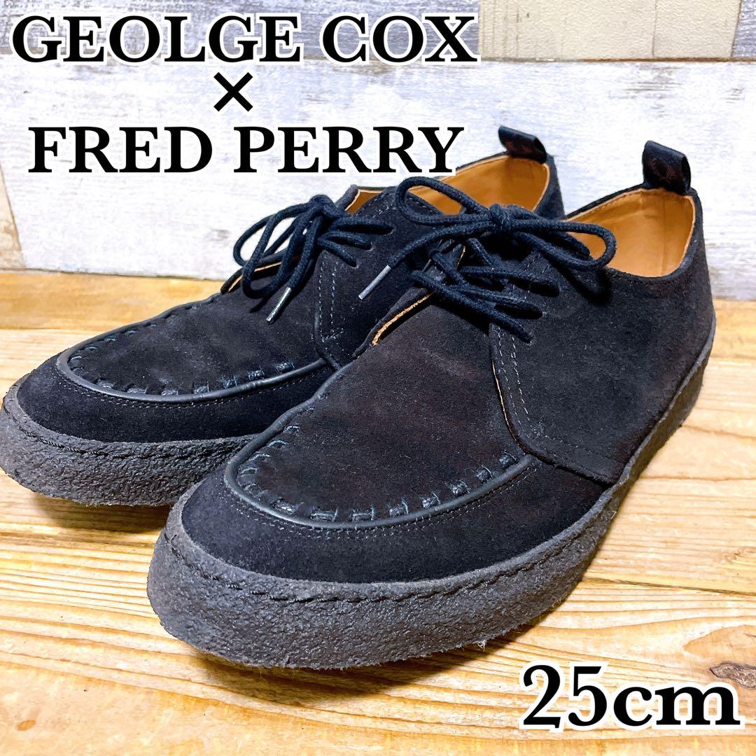 ジョージコックス フレッドペリー モカシンシューズ スエード ラバーソール 黒