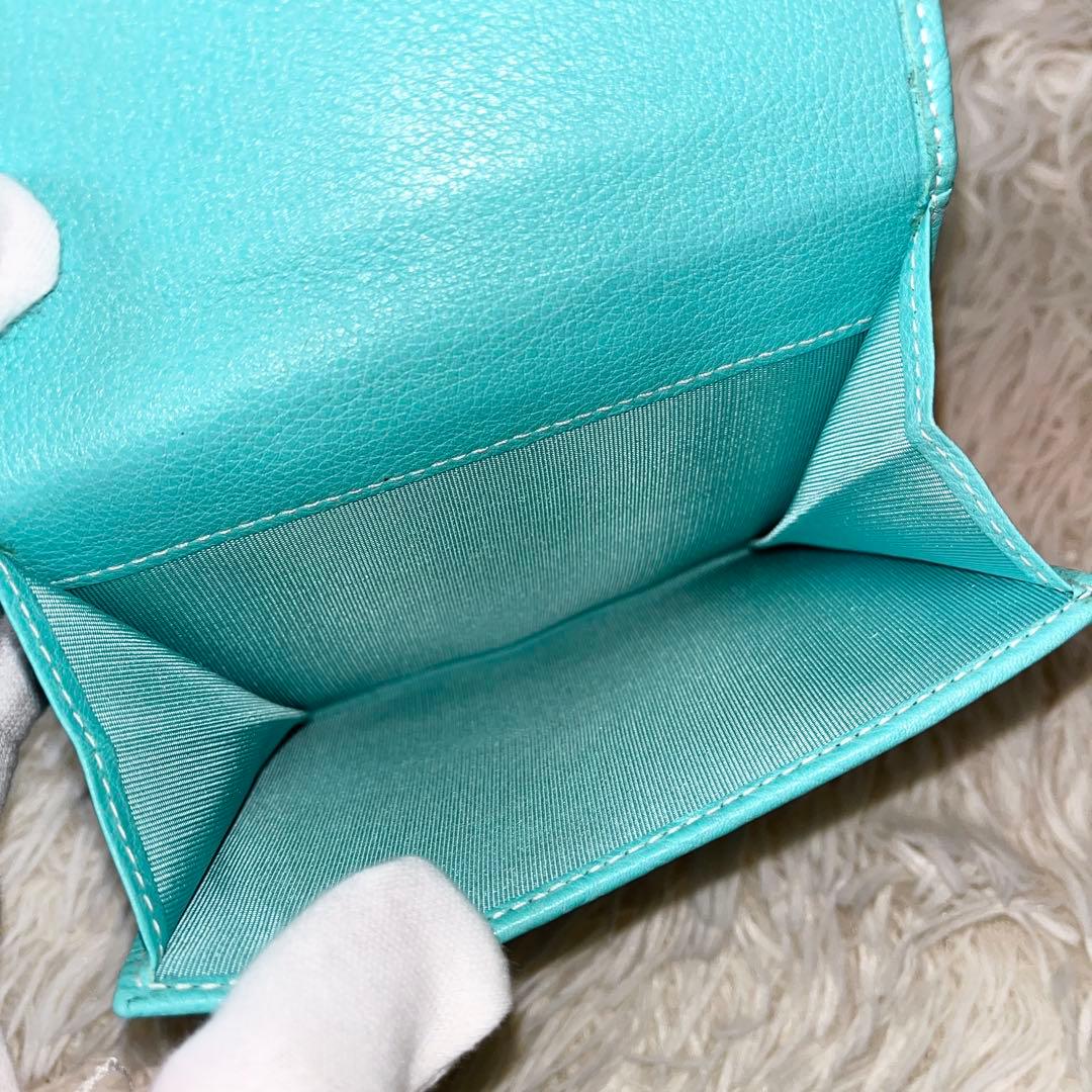 新品未使用✨ティファニー　二つ折り財布　ターンロック　ティファニーブルー　レザー