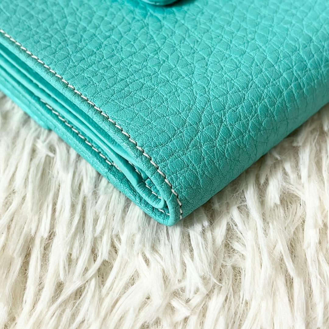 新品未使用✨ティファニー　二つ折り財布　ターンロック　ティファニーブルー　レザー
