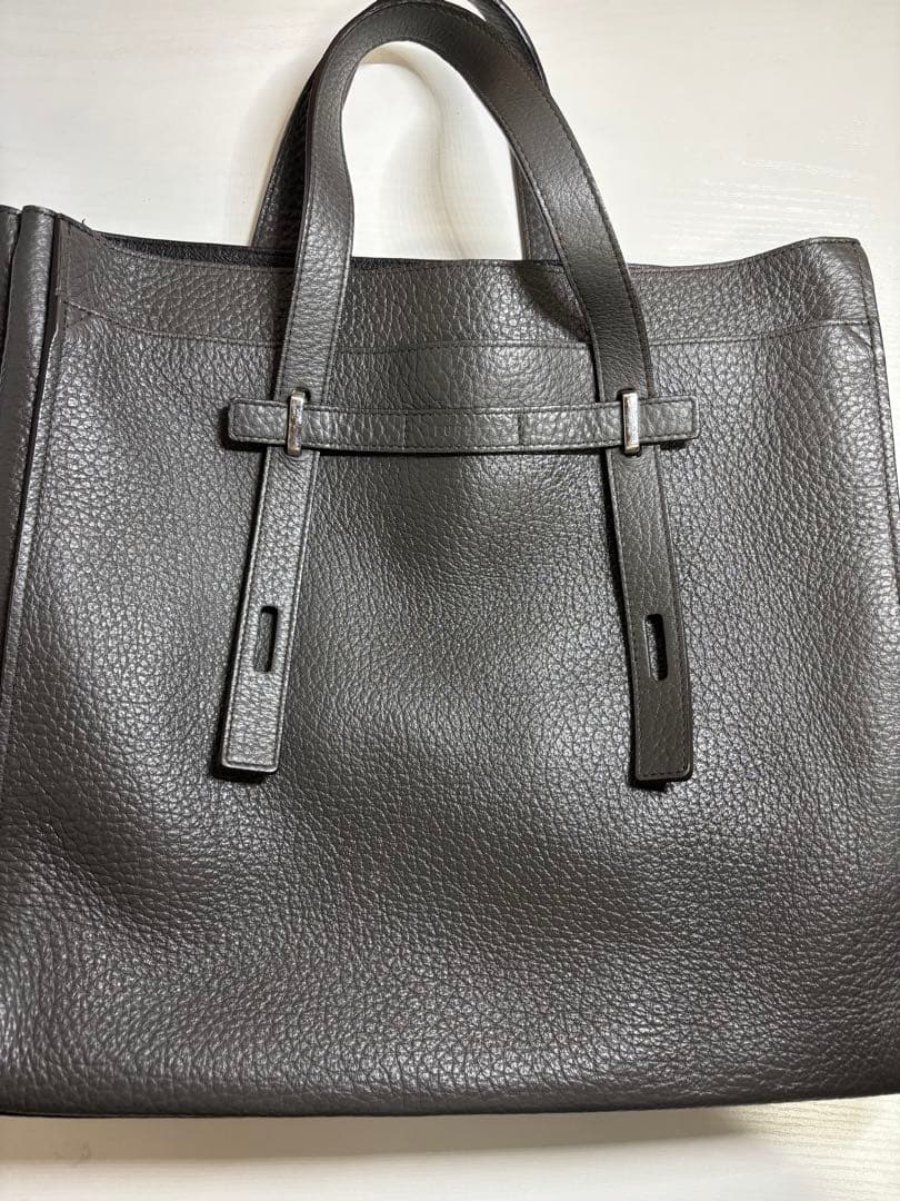 FURLA グレー レザートートバッグ　本革