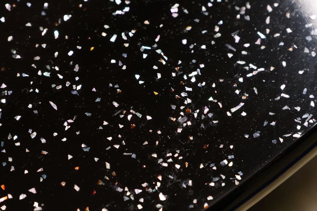 輪島塗 涛華堂 八井珠蔵 小判形 卓 螺鈿 貝梨地 木製 花台【MA804】